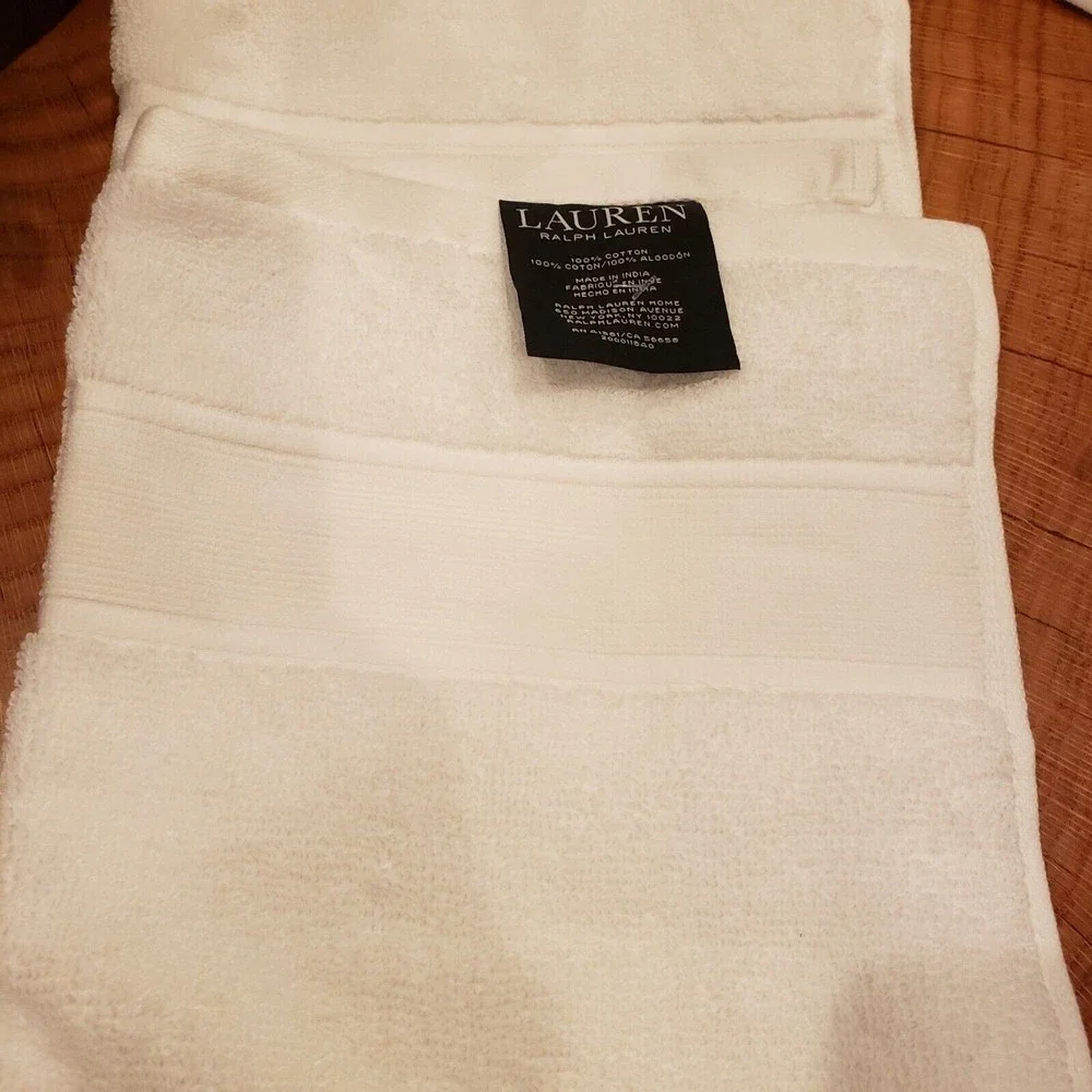 Ralph Lauren Sanders Anti-Microbial Hand Towel White NEW